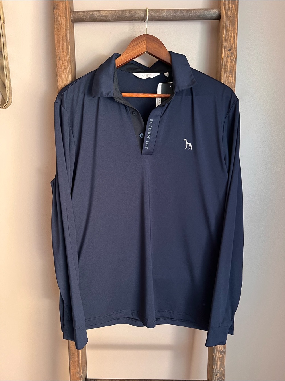 adabat Long-Sleeve Performance Polo Shirt - Navy